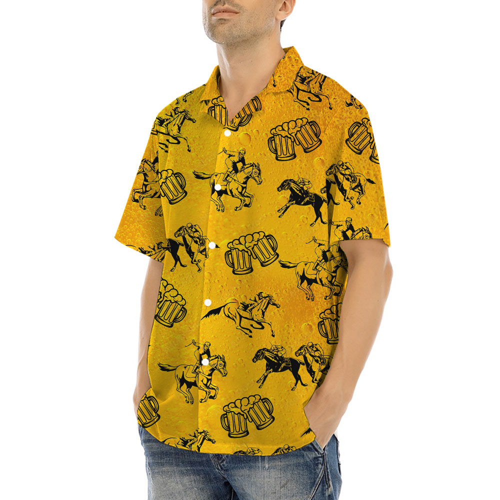 Horse Racing And Beer Hawaiian Shirt