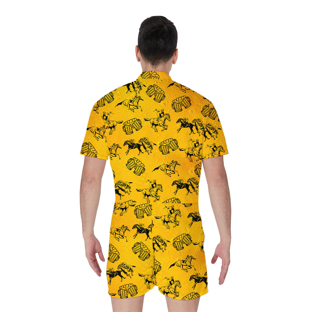 Horse Racing And Beer Hawaiian Romper