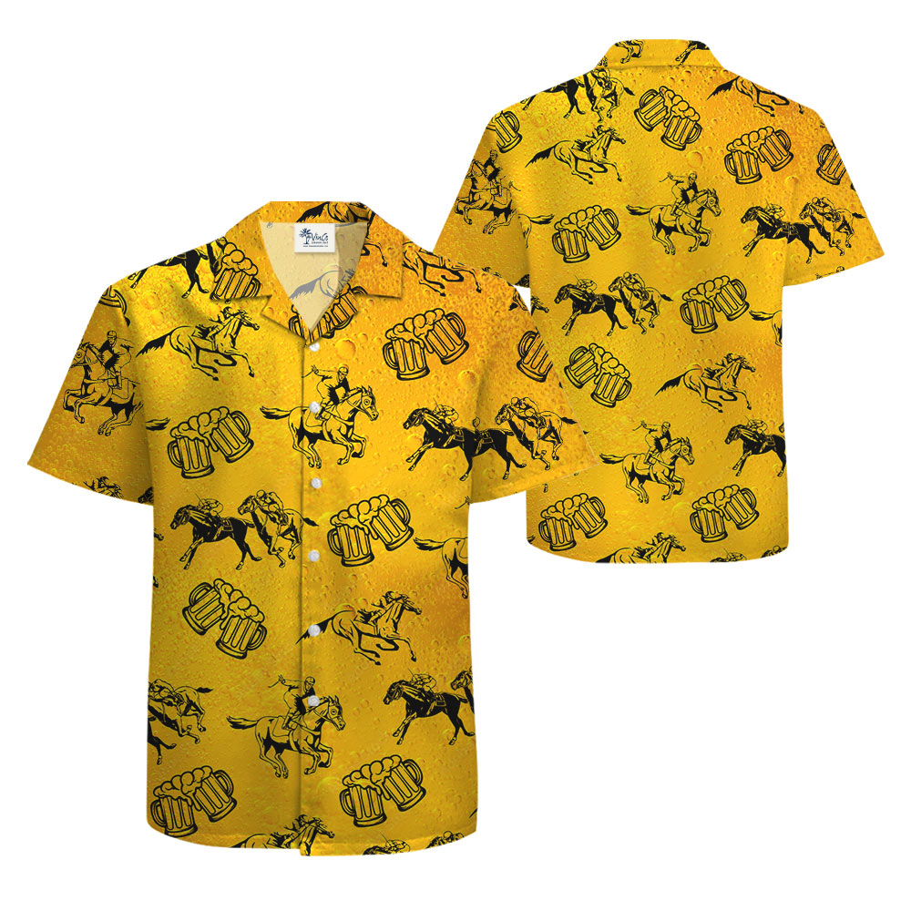 Horse Racing And Beer Hawaiian Shirt