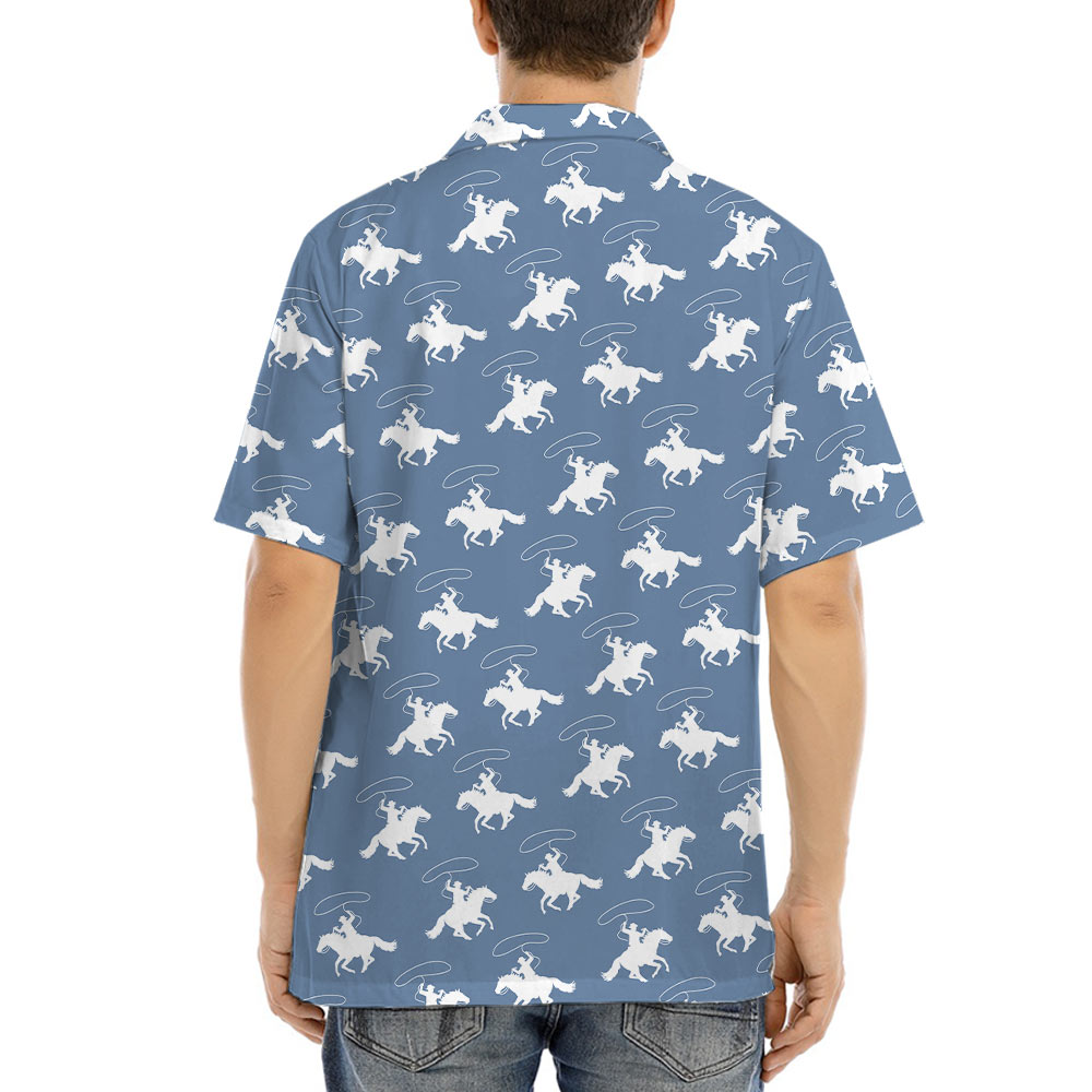 Blue Cowboy Hawaiian Shirt