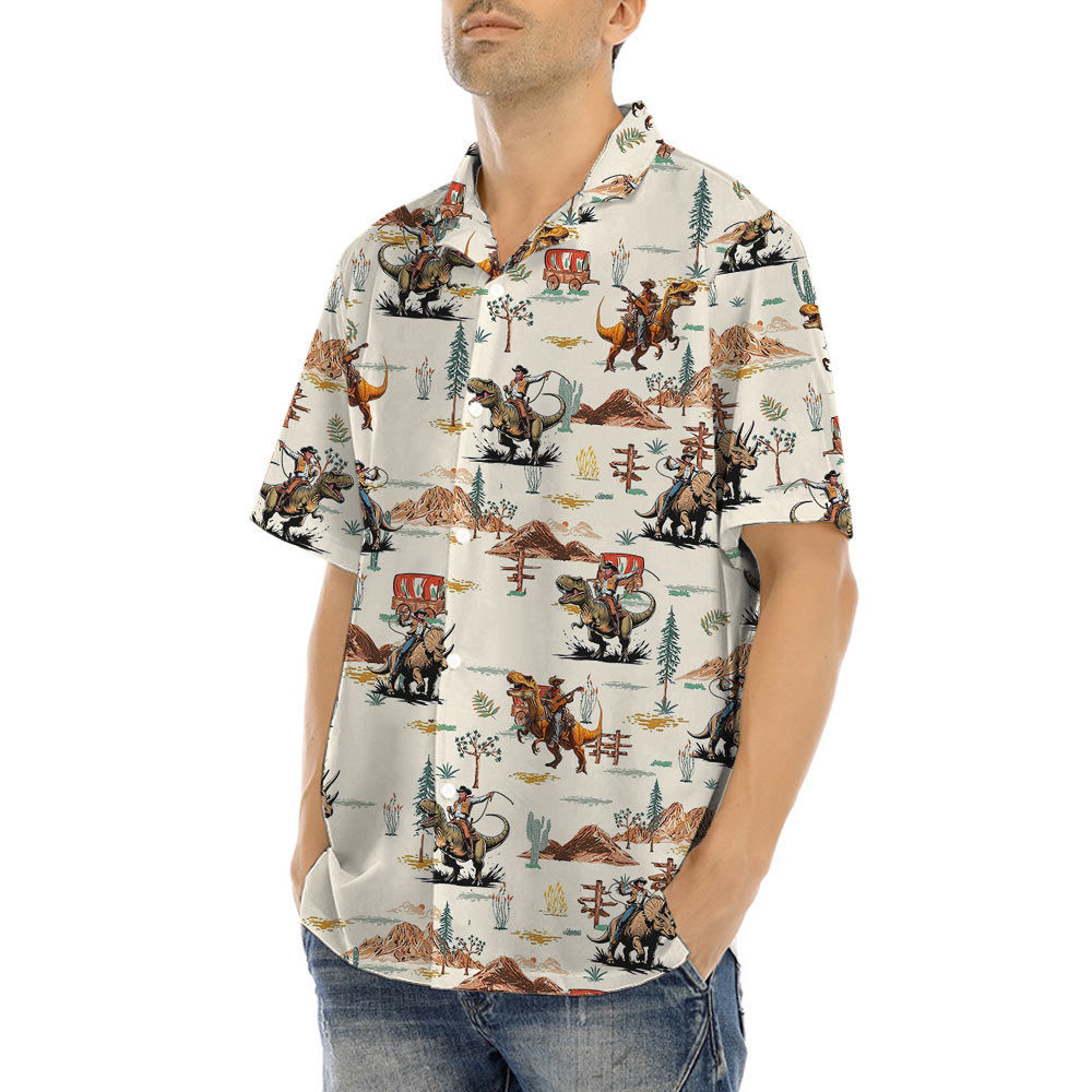 Dinosaur Cowboy Hawaiian Shirt
