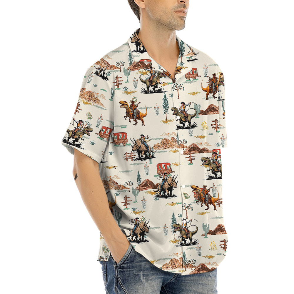 Dinosaur Cowboy Hawaiian Shirt