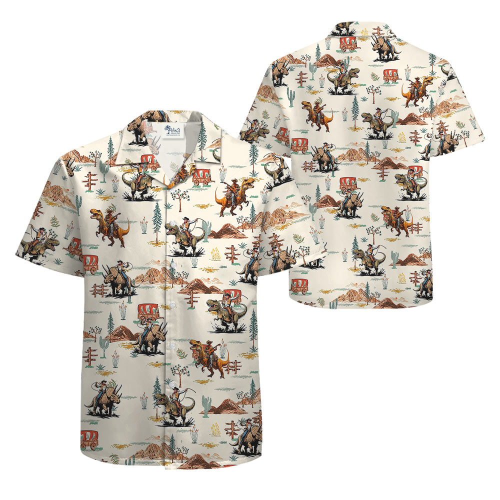 Dinosaur Cowboy Hawaiian Shirt
