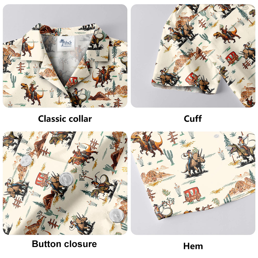 Dinosaur Cowboy Hawaiian Shirt