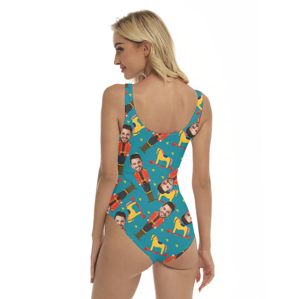 Christmas Nutcracker Hawaiian Swimsuit With Custom Face