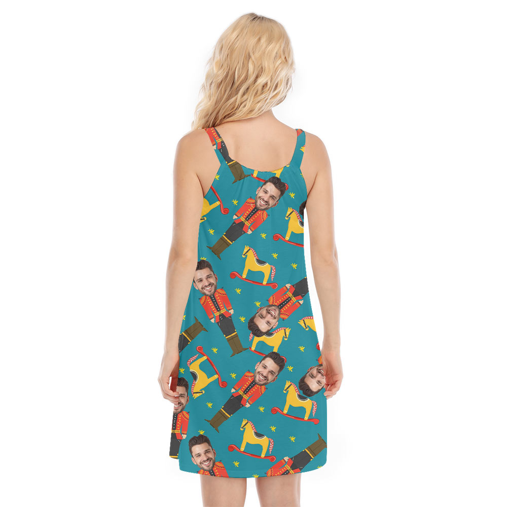Custom Face Christmas Nutcracker Hawaiian Cami Dress