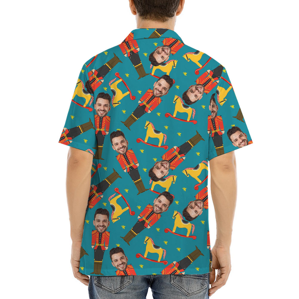 Funny Custom Face Nutcracker Christmas Hawaiian Shirt