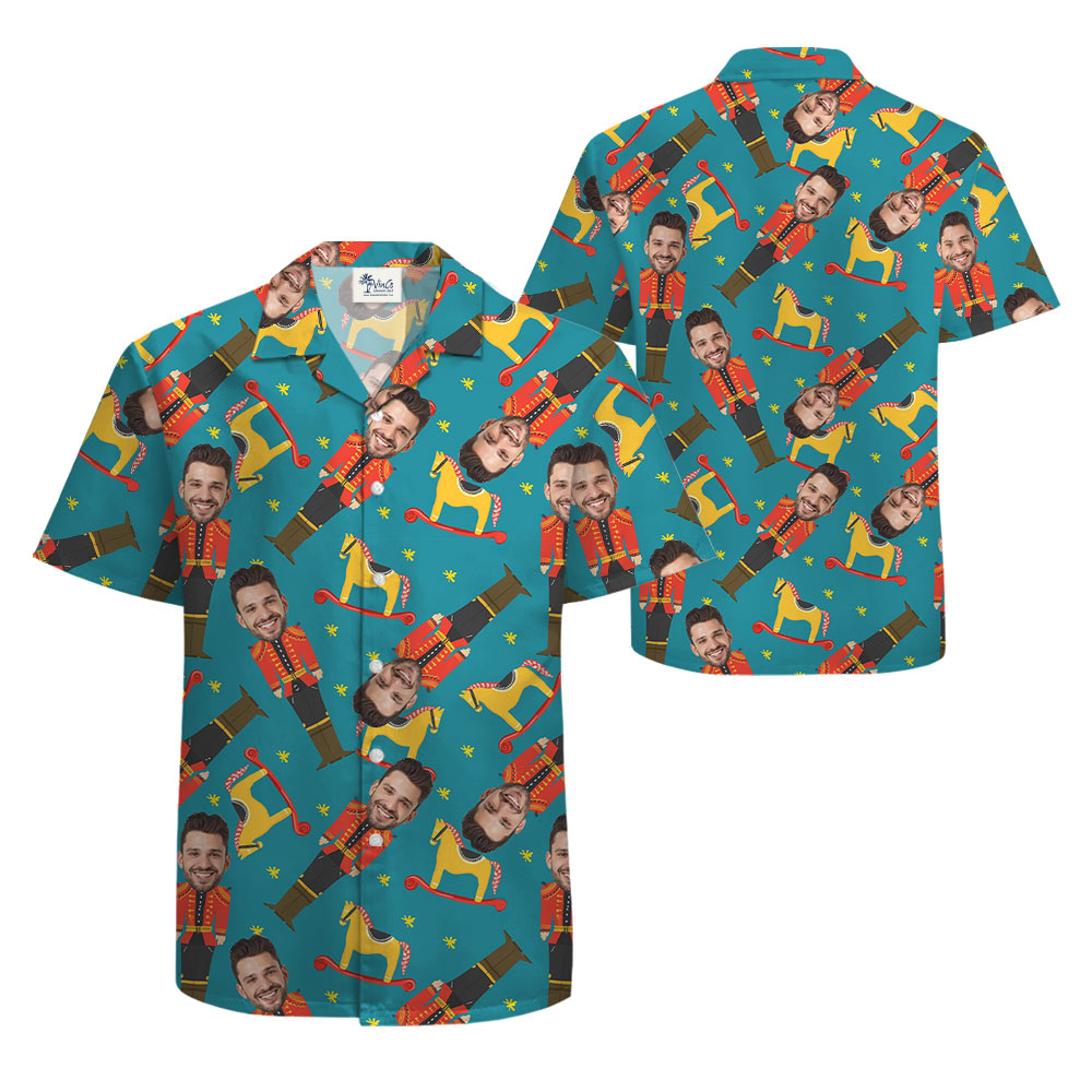 Funny Custom Face Nutcracker Christmas Hawaiian Shirt