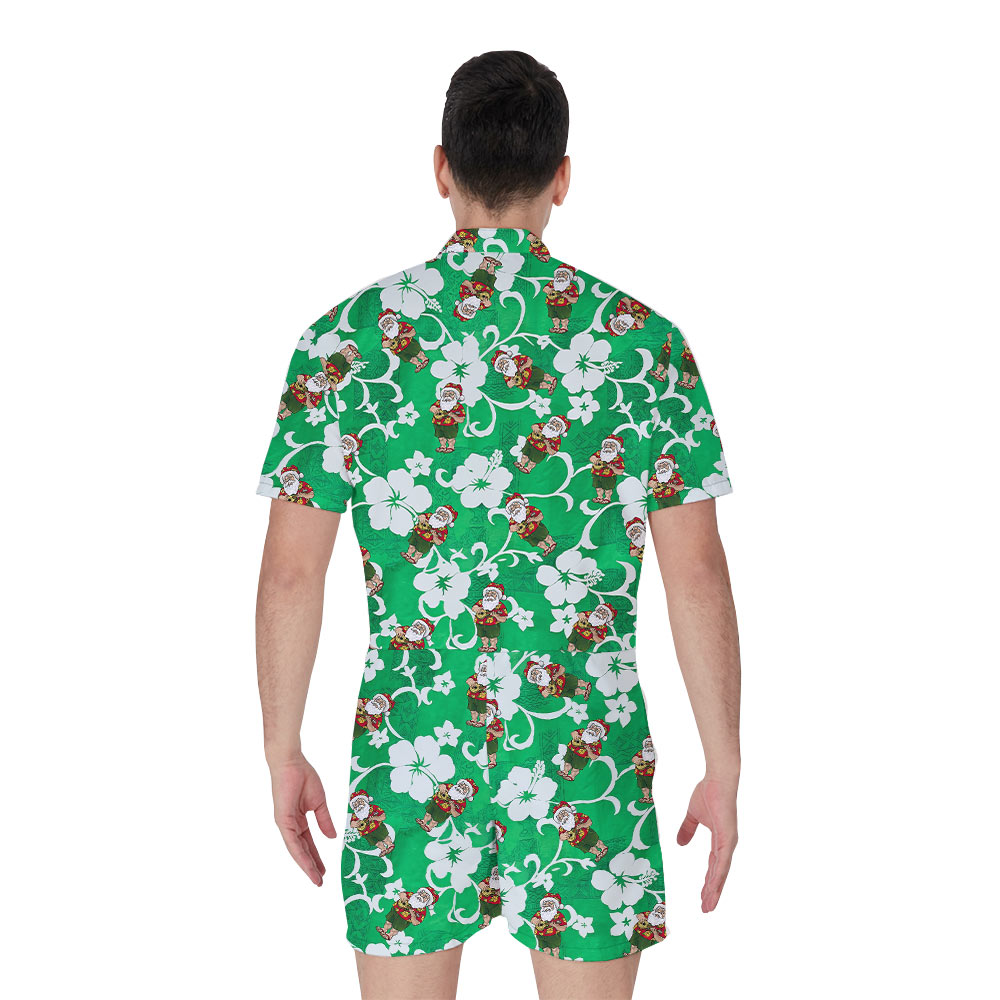 Vintage Santa Claus With Ukulele Christmas Romper