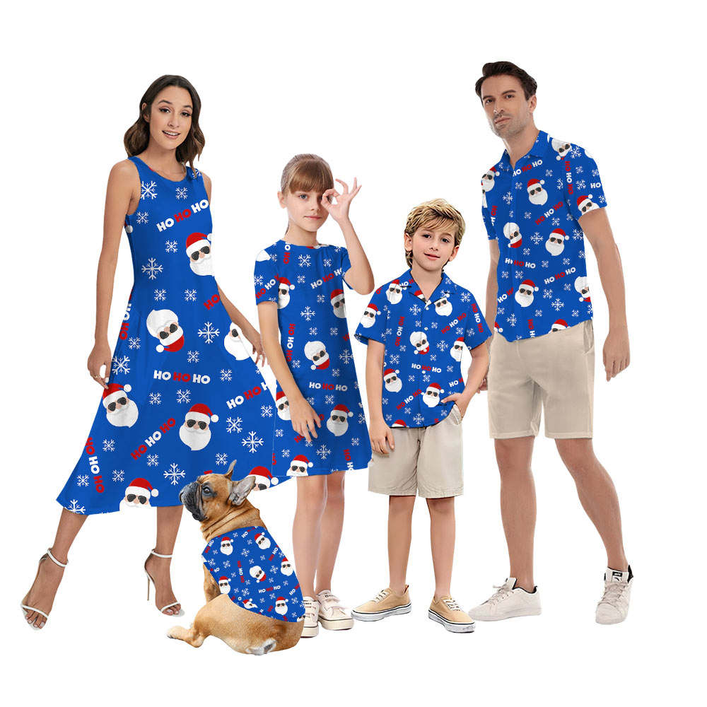 Ho Ho Ho Santa Christmas Matching Family Hawaiian Outfits - variant image 1