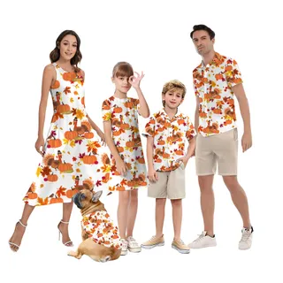 Thanksgiving Turkey Matching Family Hawaiian Shirts