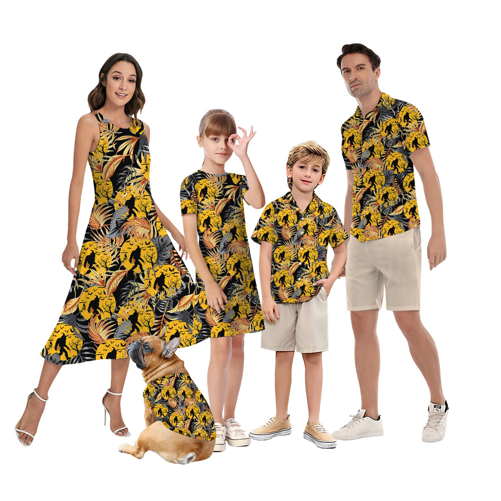 Halloween Sasquatch Matching Hawaiian Outfits For Family - variant image 1