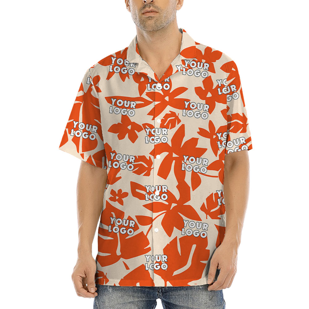 Orange Hawaiian Shirt With Custom Company Logo - variant image 1