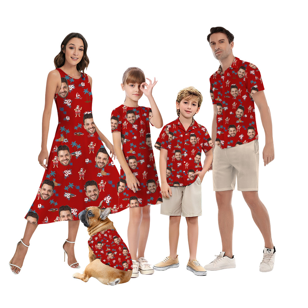 Custom Face Christmas Matching Family Hawaiian Outfits - variant image 1