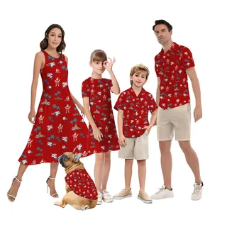 Christmas Santa Matching Family Hawaiian Outfits