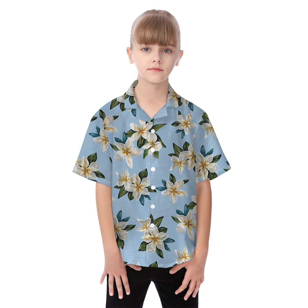 Floral Blue Matching Family Hawaiian Outfits