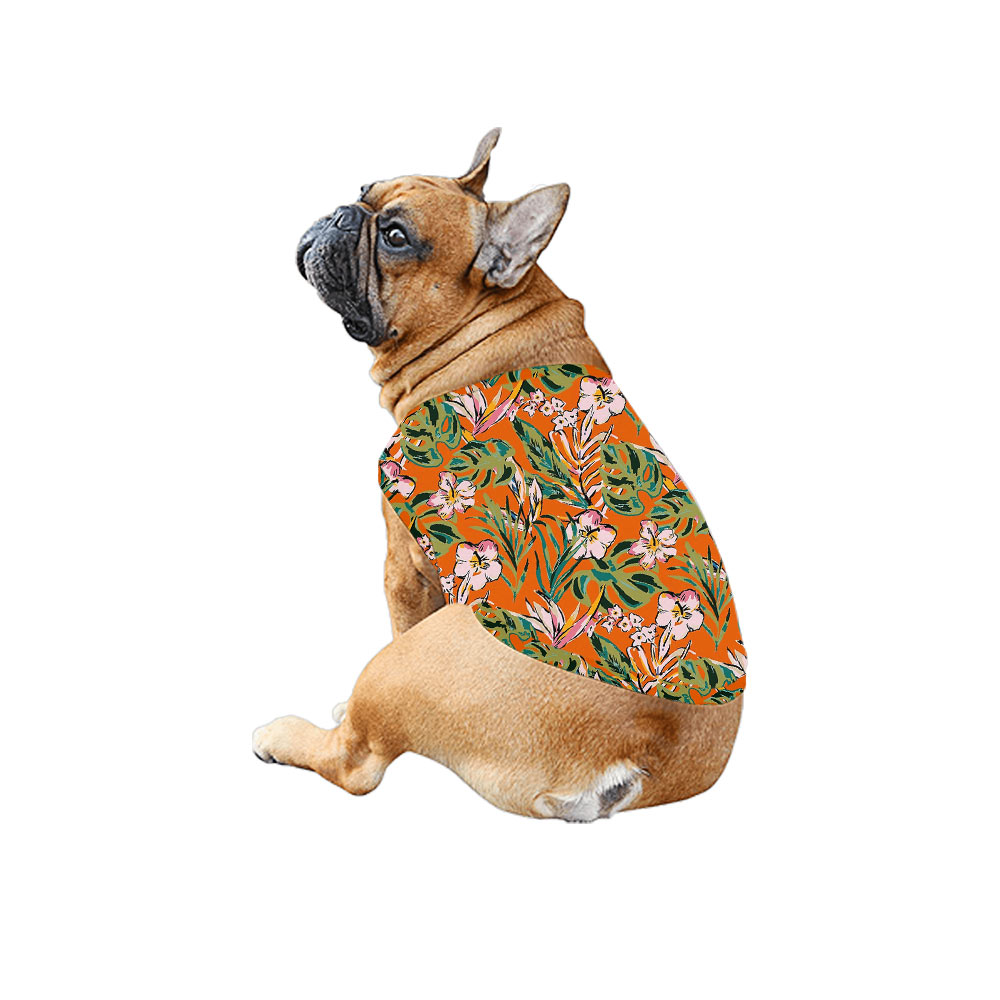 Floral Orange Matching Hawaiian Shirts For Family