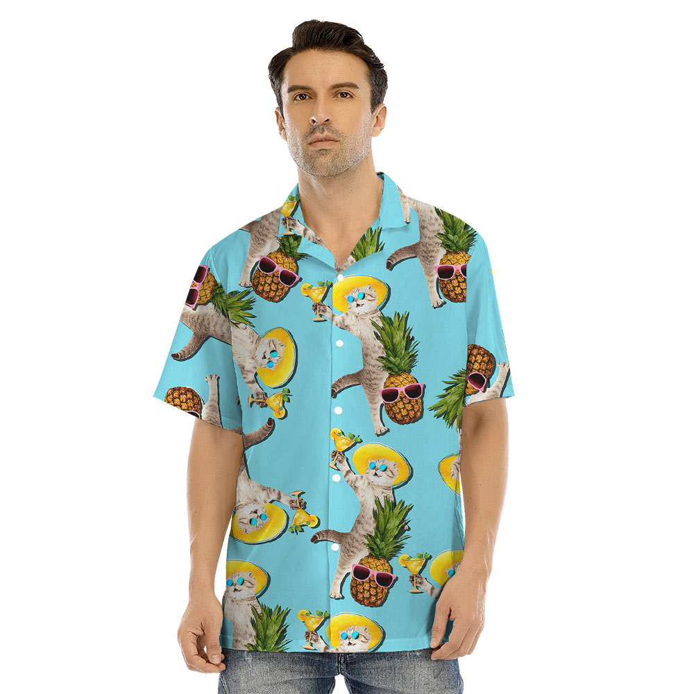 Funny Cat Pineapple Matching Family Hawaiian Outfits