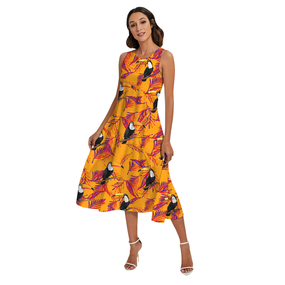 Toucan Orange Matching Family Hawaiian Outfits