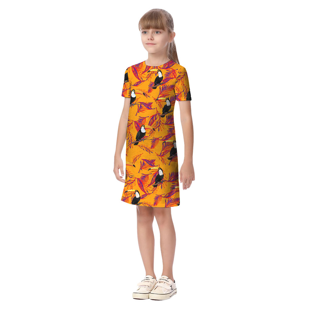 Toucan Orange Matching Family Hawaiian Outfits