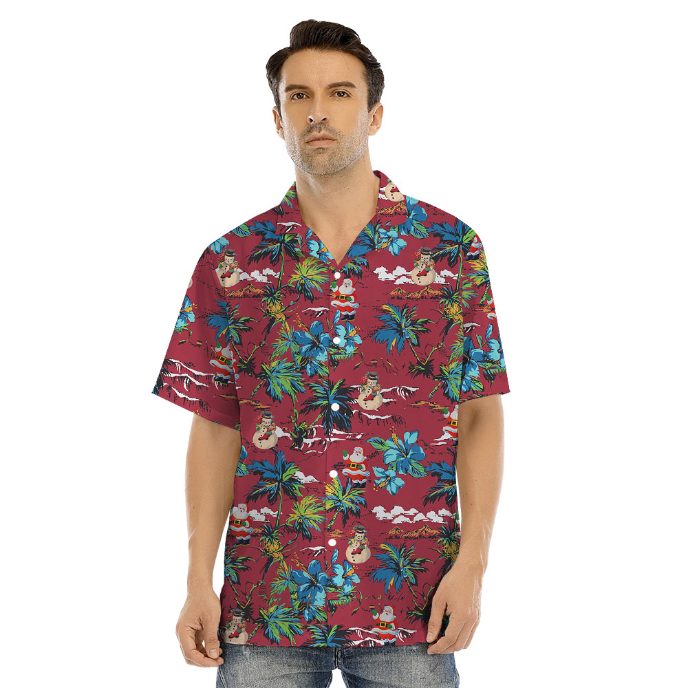 Classic Santa And Snowman Christmas Matching Family Hawaiian Outfits
