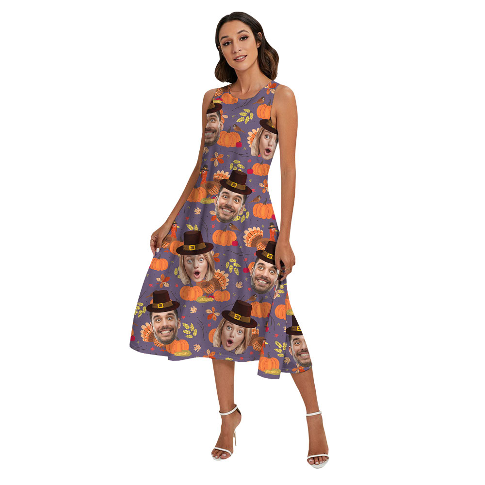 Custom Face Turkey Thanksgiving Matching Family Hawaiian Outfits
