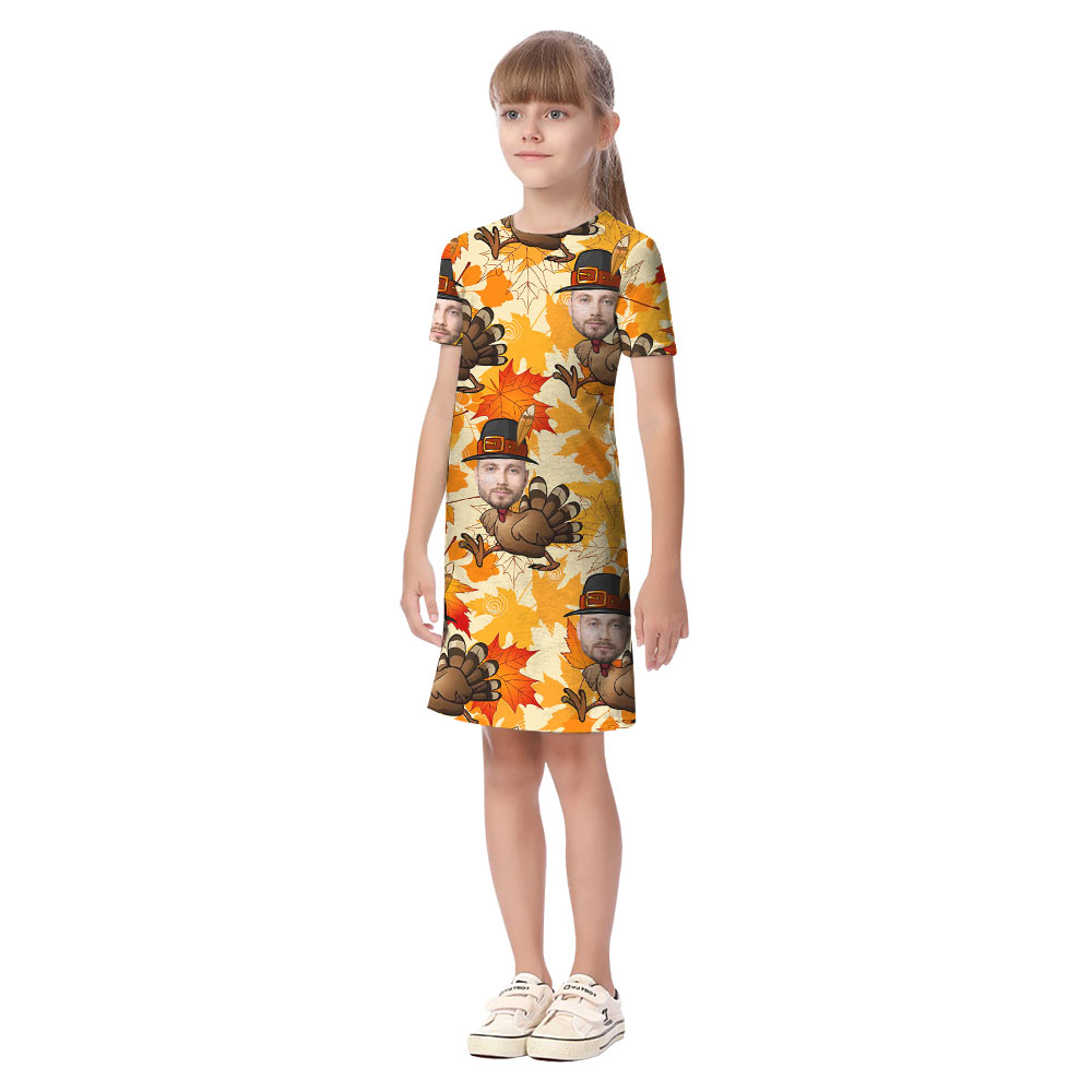 Funny Custom Face Turkey Thanksgiving Matching Family Hawaiian Outfits
