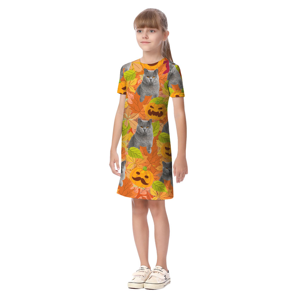 Funny Thanksgiving Cat Orange Matching Hawaiian Outfits For Family