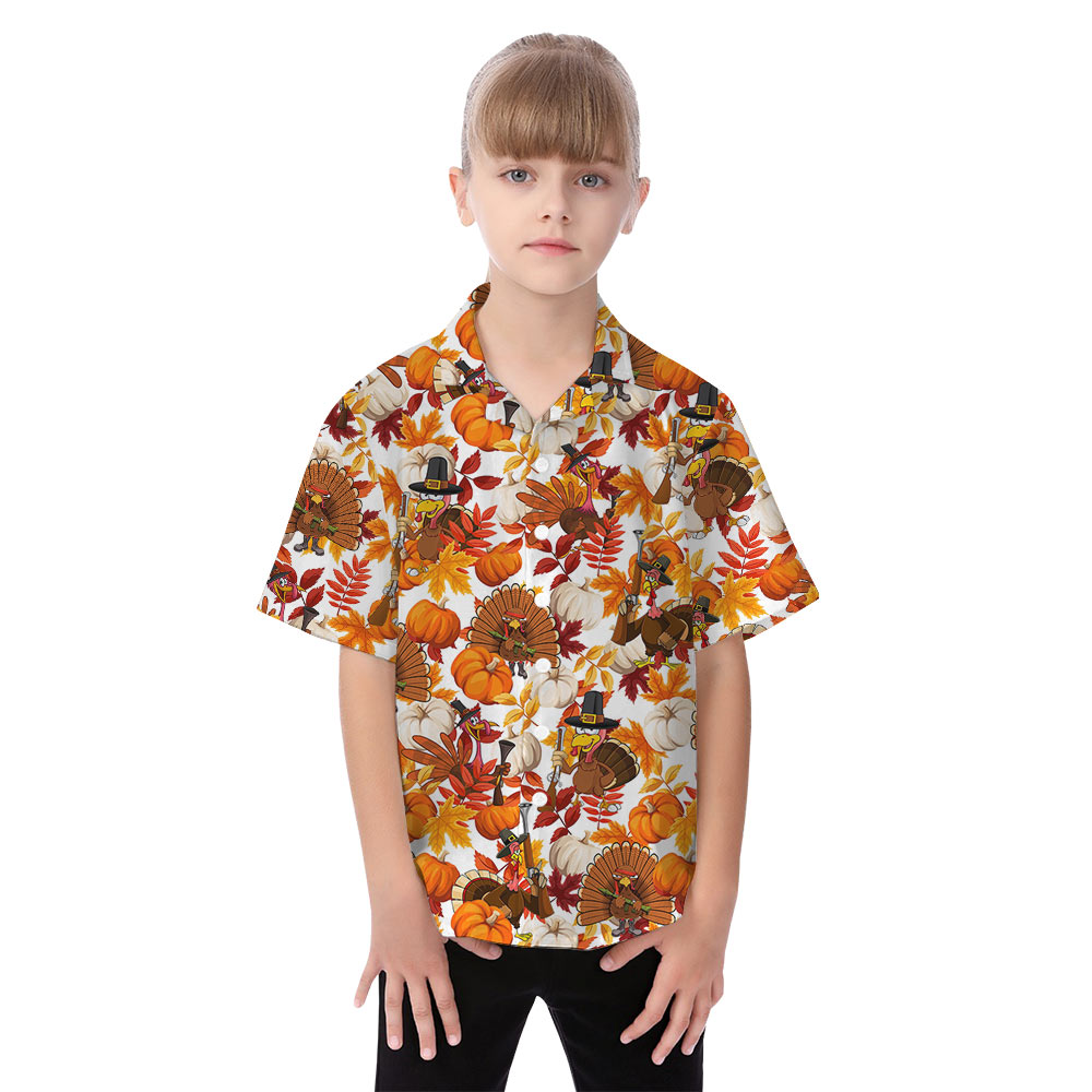 Funny Thanksgiving Turkey Family Matching Hawaiian Outfits