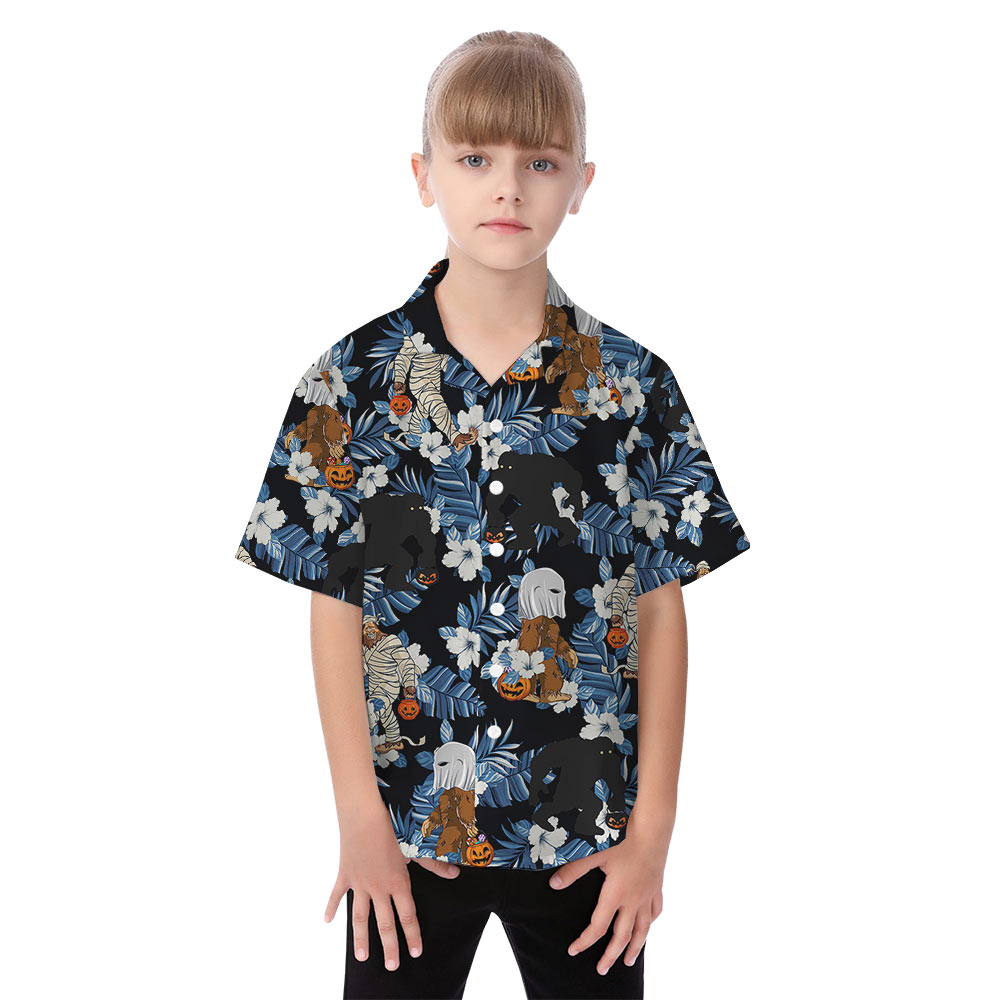 Mummy Bigfoot Halloween Matching Family Hawaiian Outfits