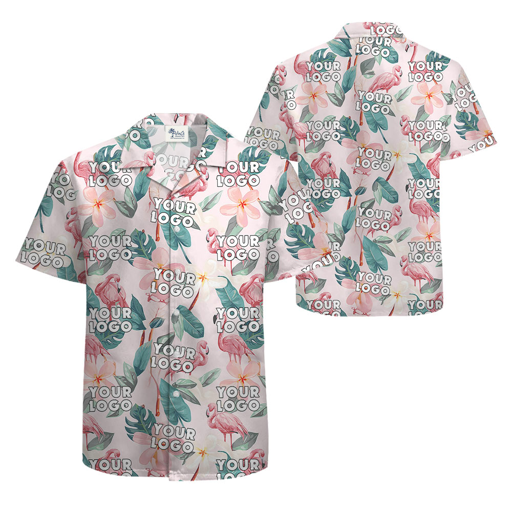 Custom Logo Flamingo Tropical Hawaiian Shirt
