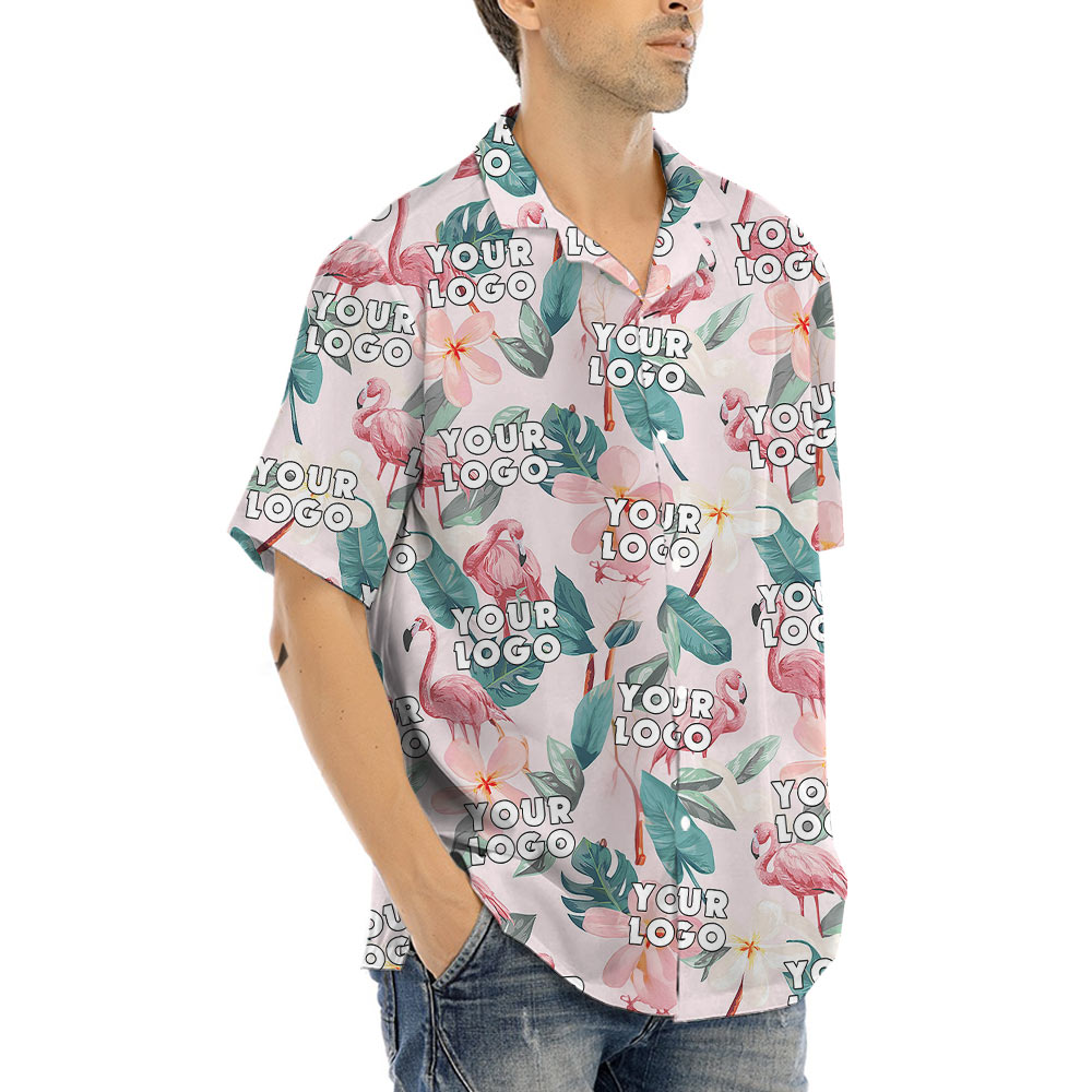 Custom Logo Flamingo Tropical Hawaiian Shirt