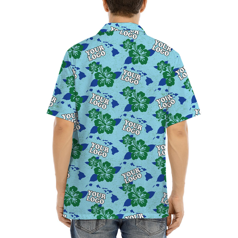 Classic Hibiscus Green Hawaiian Shirt With Custom Logo