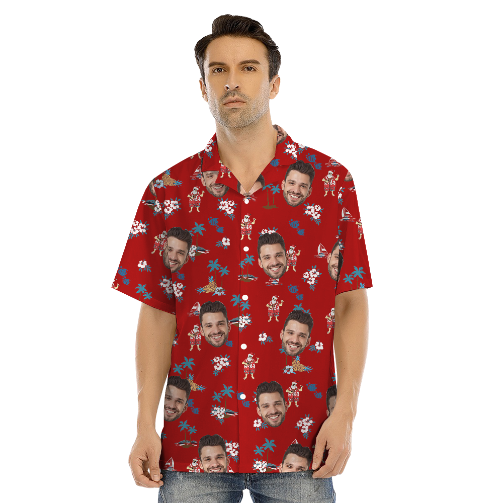 Custom Face Christmas Matching Family Hawaiian Outfits
