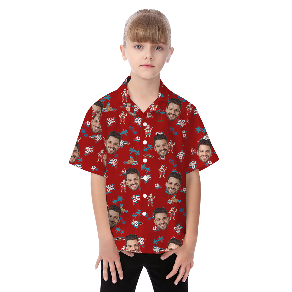 Custom Face Christmas Matching Family Hawaiian Outfits