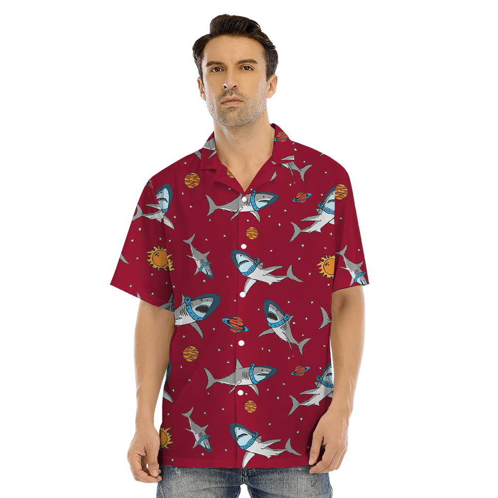 Astronaut Shark Matching Hawaiian Shirts For Family