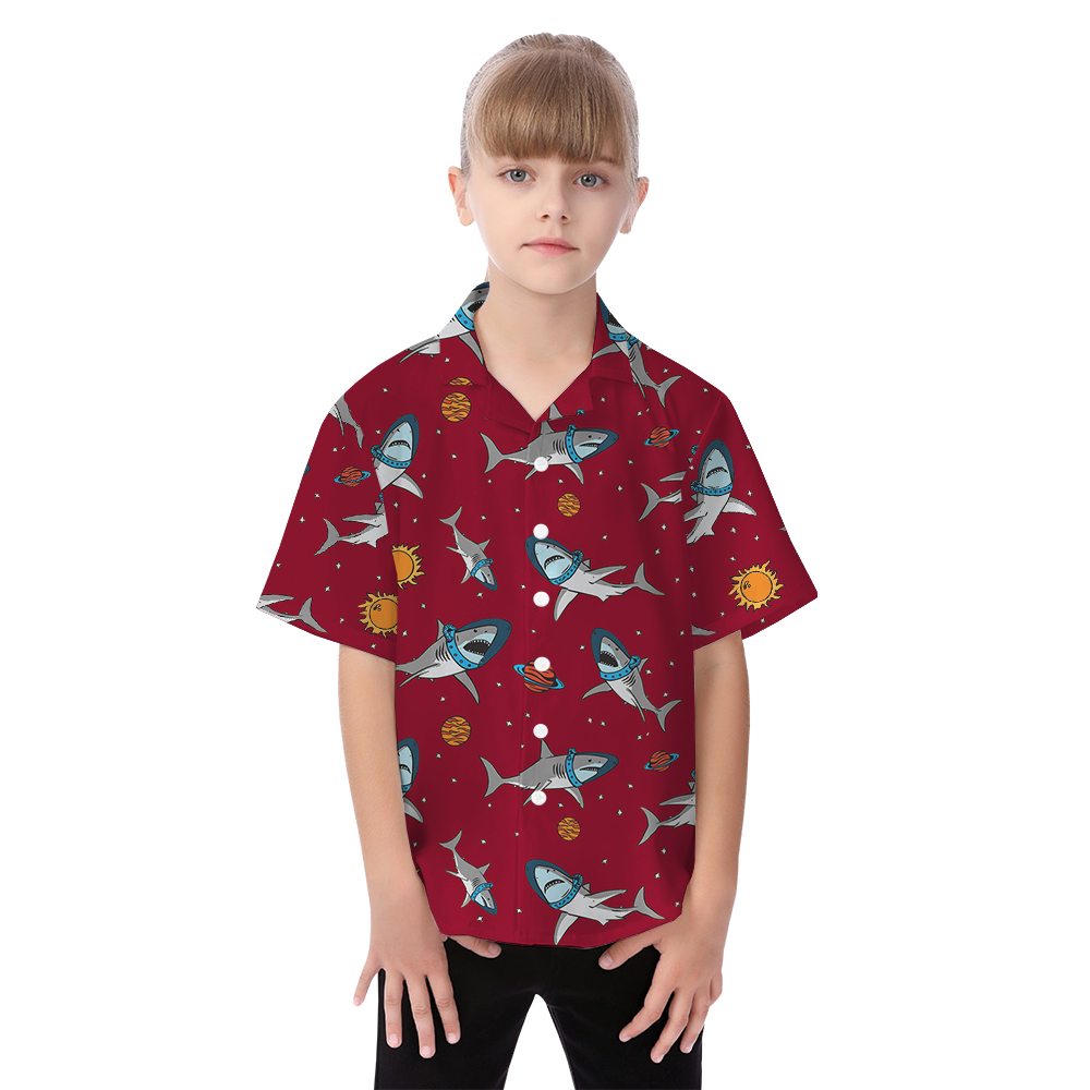 Astronaut Shark Matching Hawaiian Shirts For Family