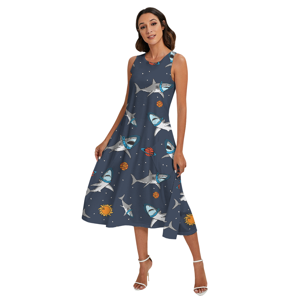 Funny Astronaut Shark Navy Matching Family Hawaiian Outfits