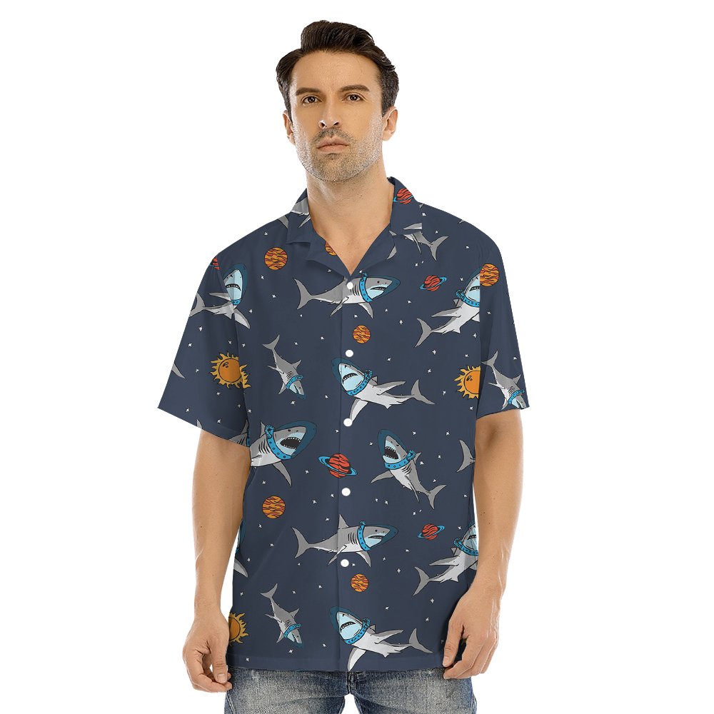 Funny Astronaut Shark Navy Matching Family Hawaiian Outfits