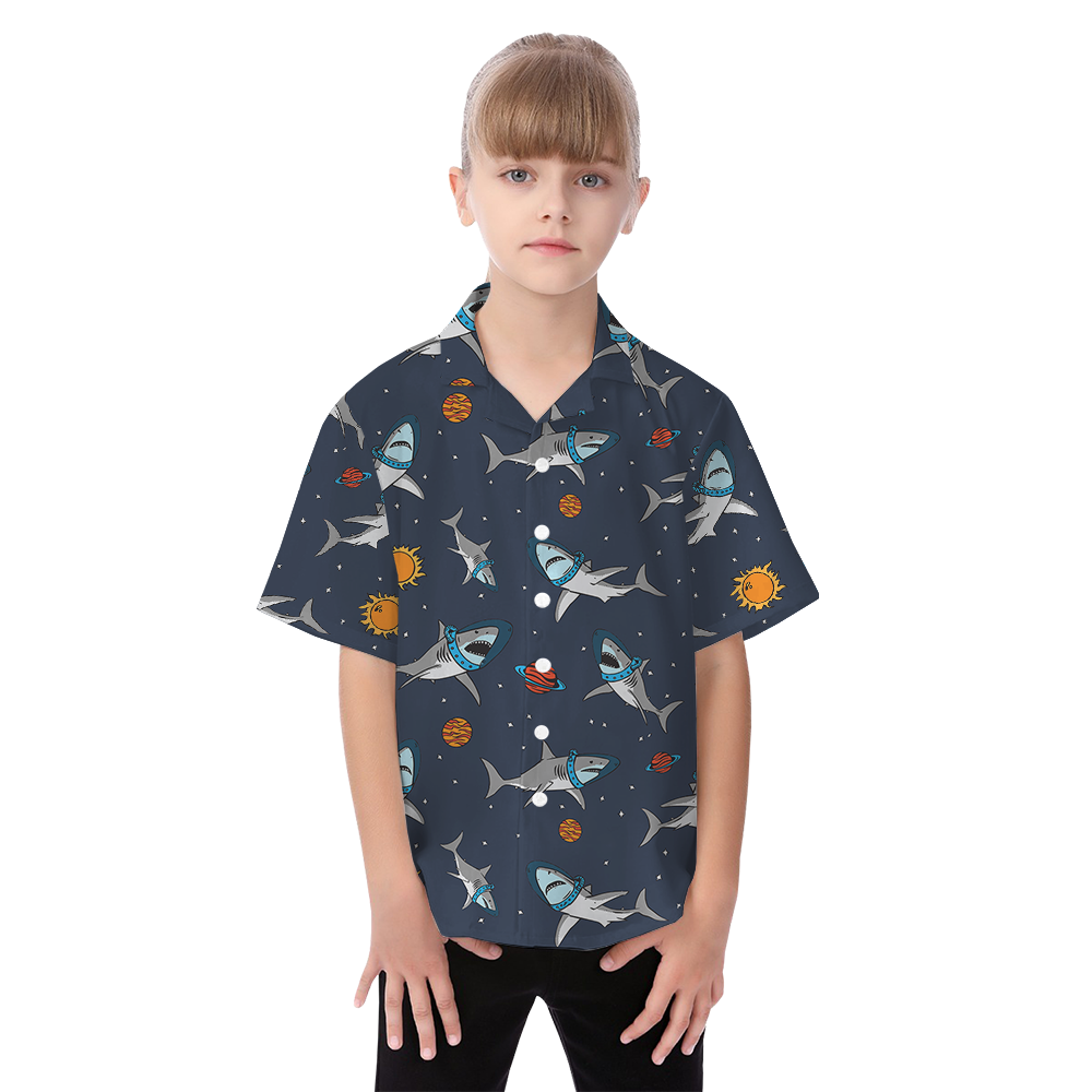 Funny Astronaut Shark Navy Matching Family Hawaiian Outfits