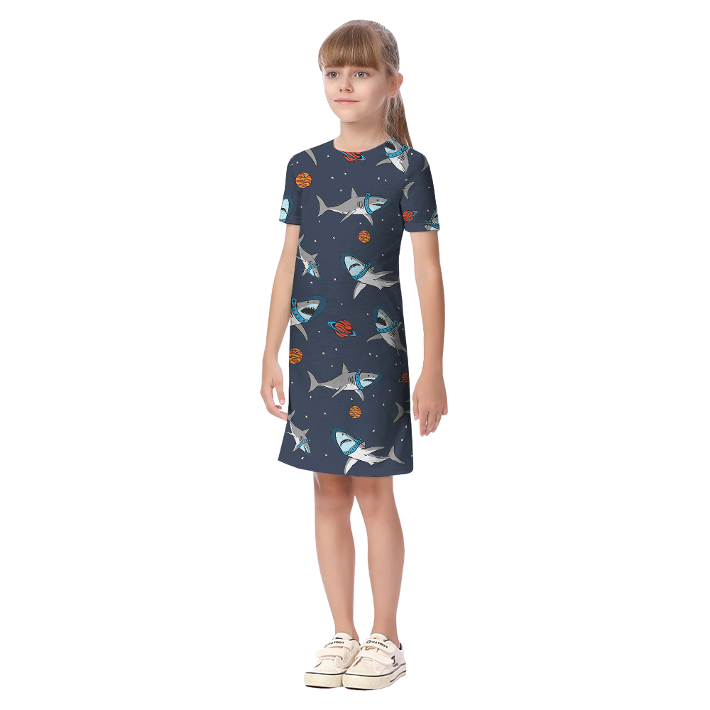 Funny Astronaut Shark Navy Matching Family Hawaiian Outfits