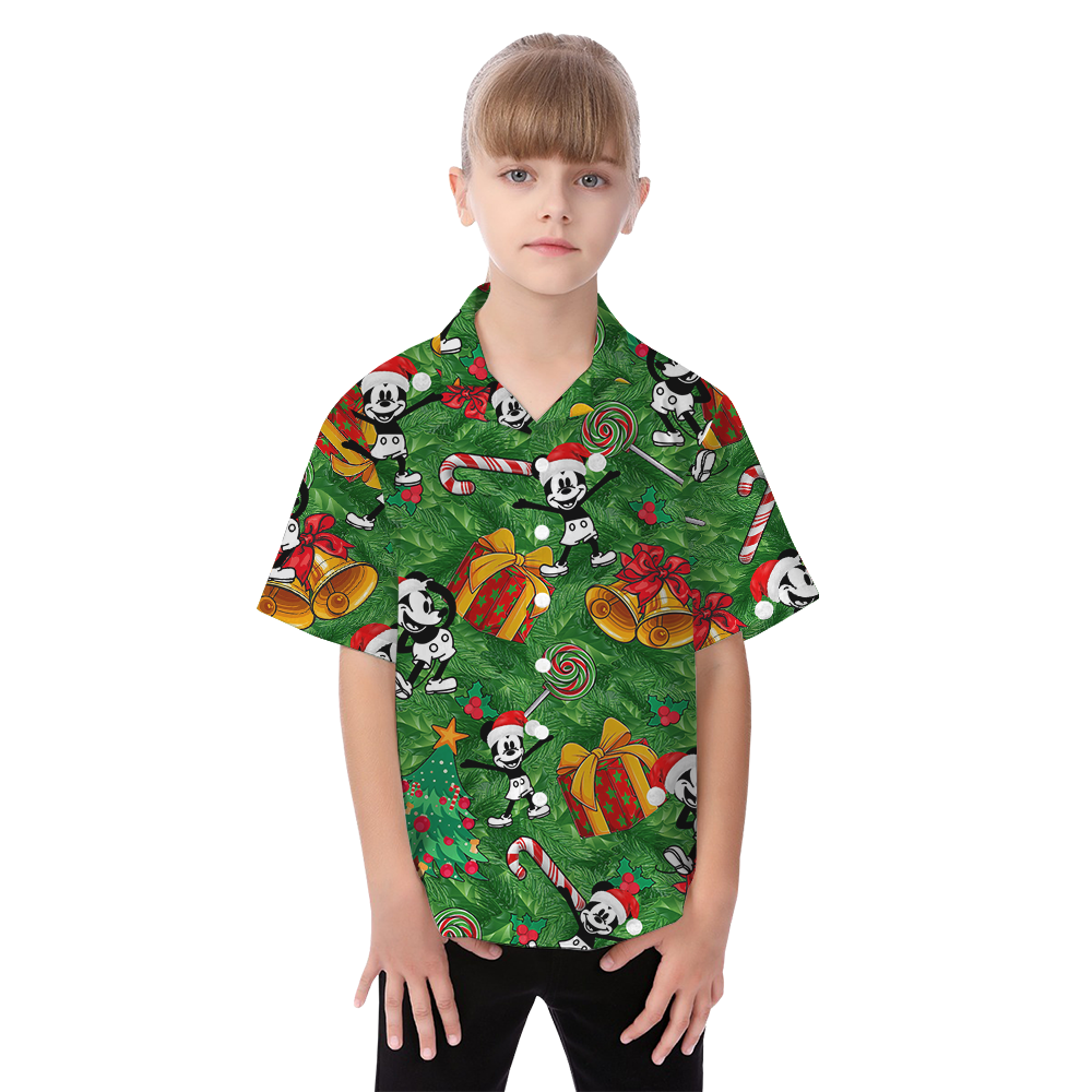 Christmas Mickey Steamboat Willie Matching Hawaiian Outfits For Family
