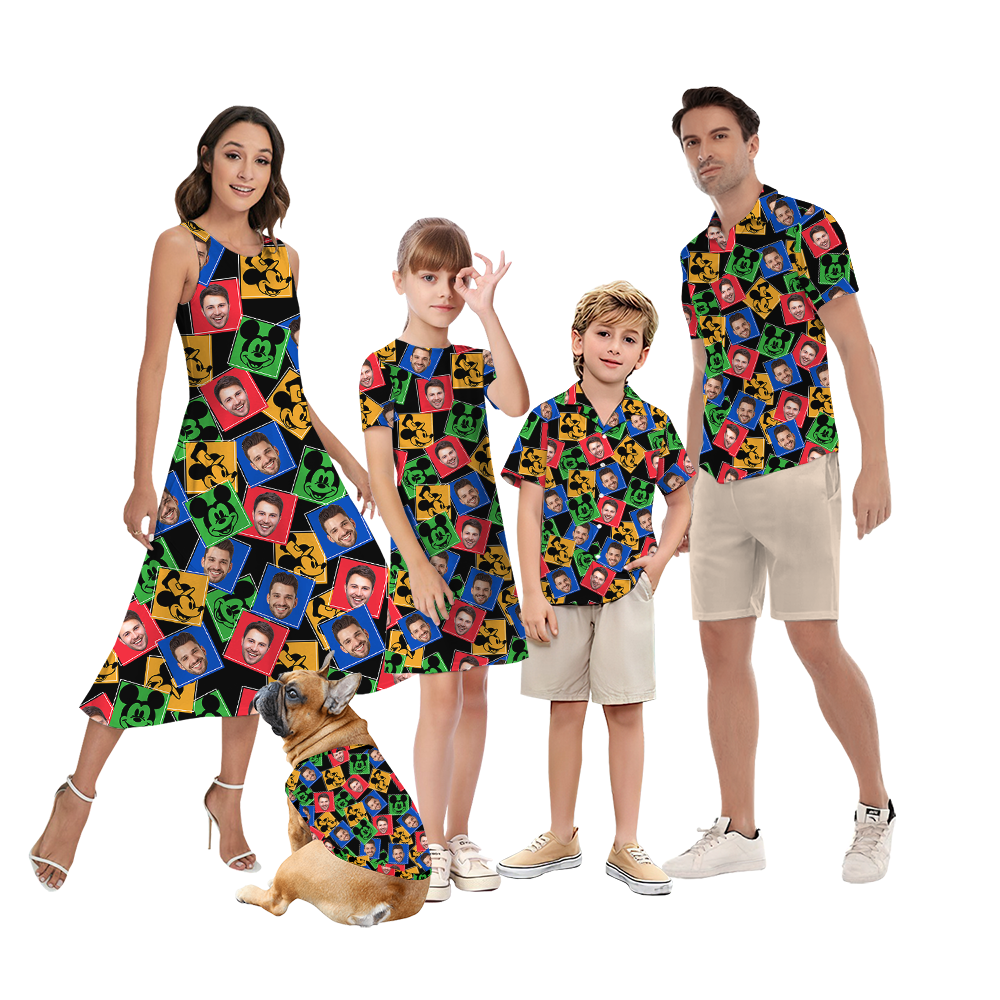 Custom Face Steamboat Willie Mickey Matching Family Hawaiian Outfits - variant image 1