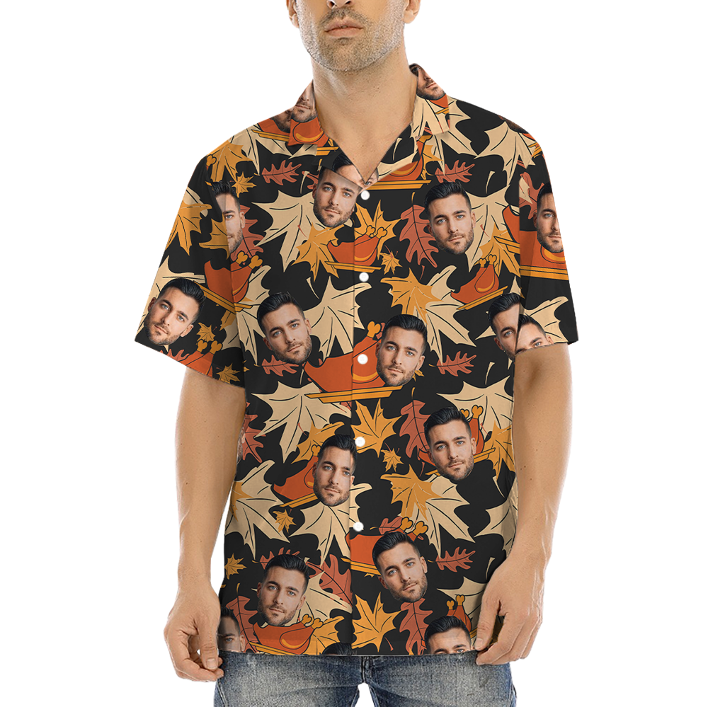 Thanksgiving Custom Face Hawaiian Shirt - variant image 1