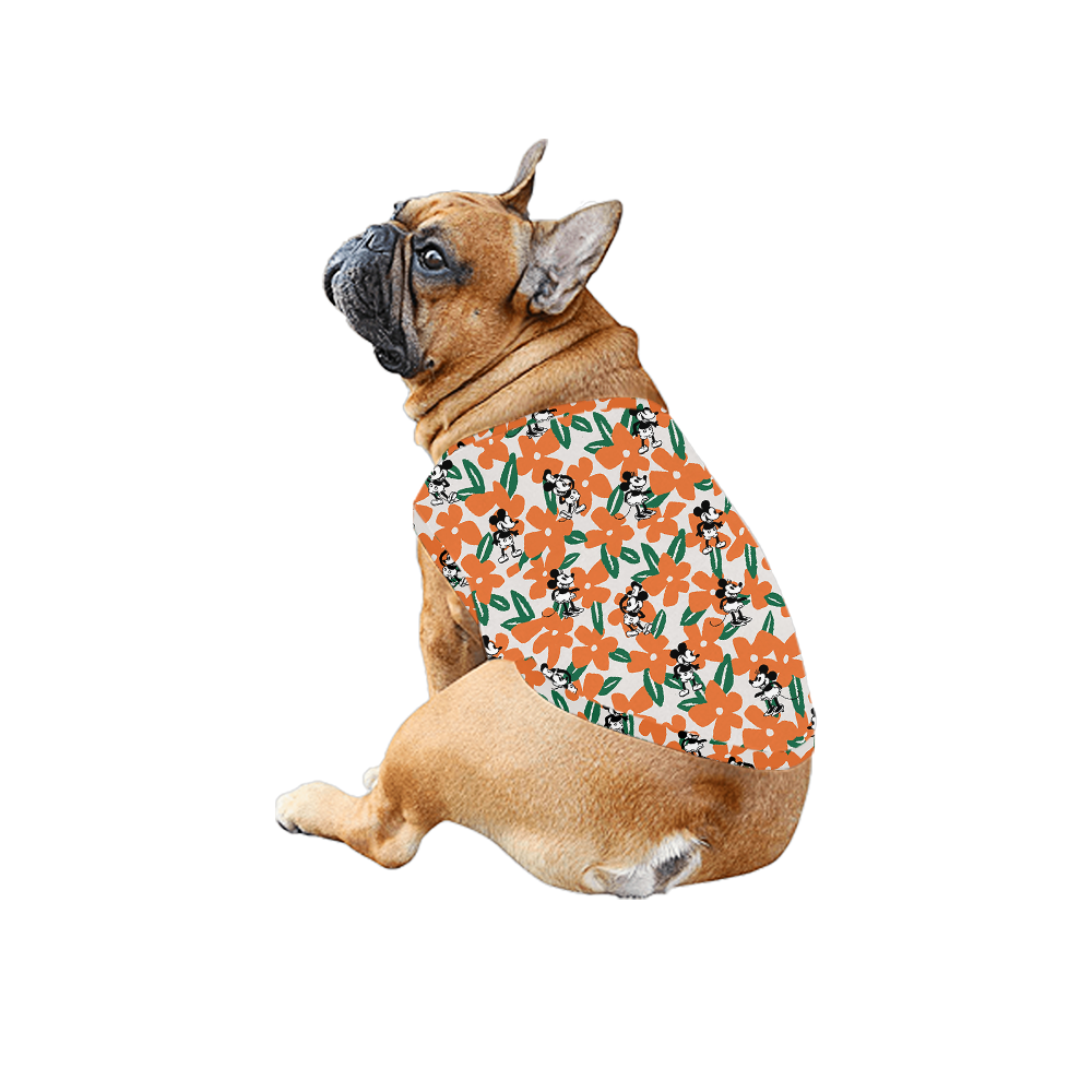 Orange Floral Mickey Steamboat Willie Matching Family Hawaiian Outfits