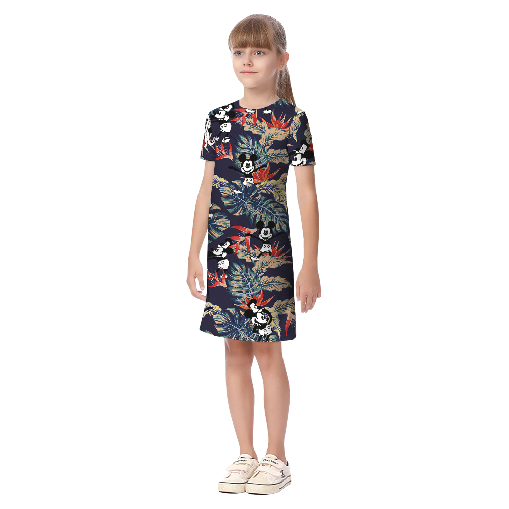 Horror Tropical Mickey Steamboat Willie Family Matching Hawaiian Outfits