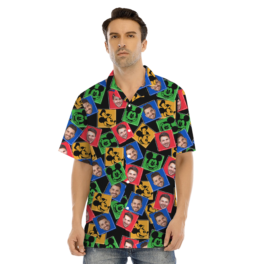 Custom Face Steamboat Willie Mickey Matching Family Hawaiian Outfits