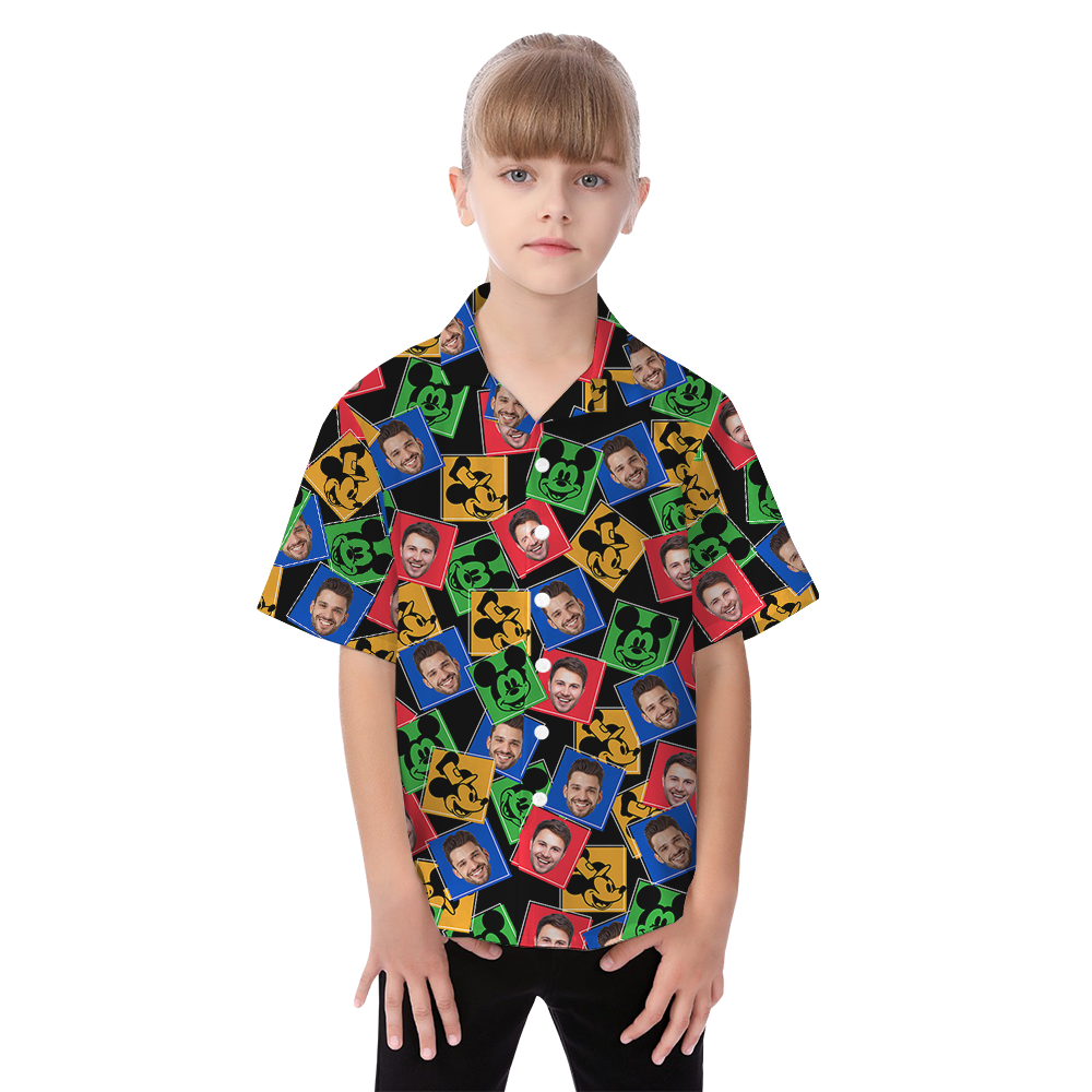 Custom Face Steamboat Willie Mickey Matching Family Hawaiian Outfits