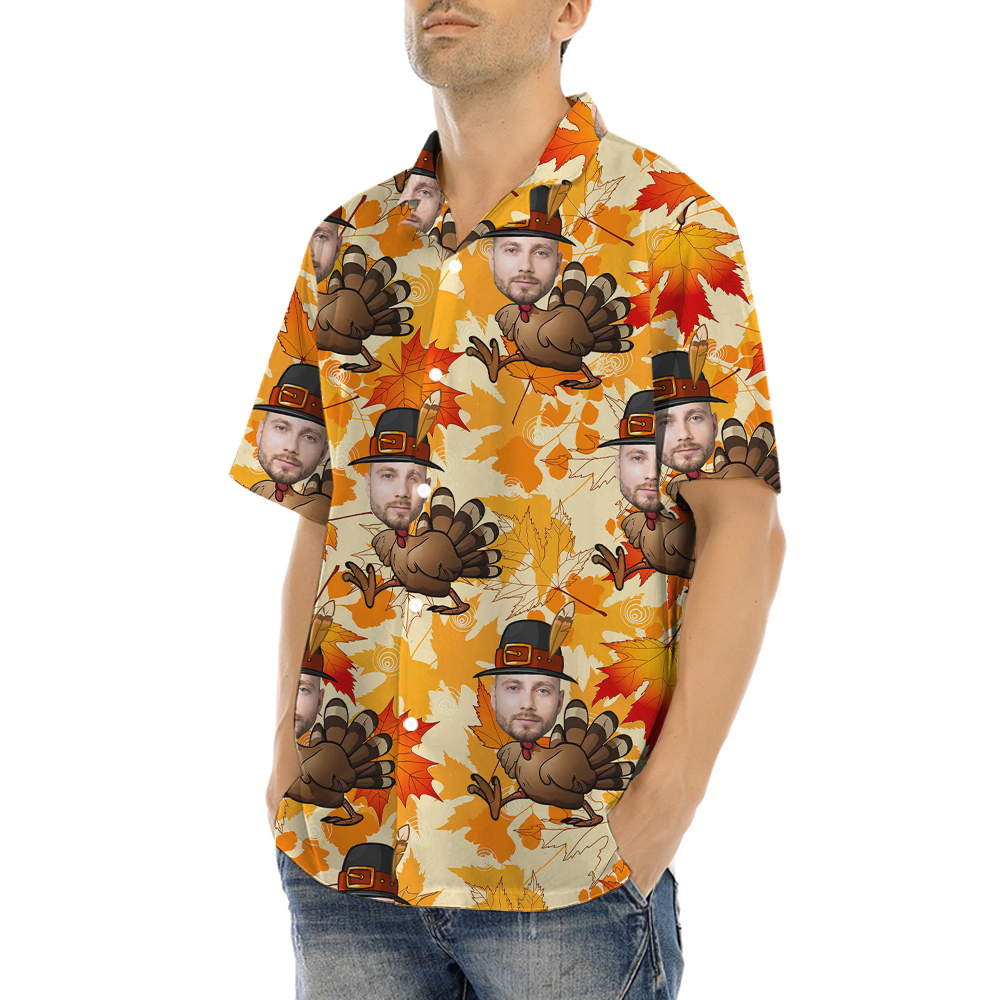 Custom Face Turkey Thanksgiving Hawaiian Shirt