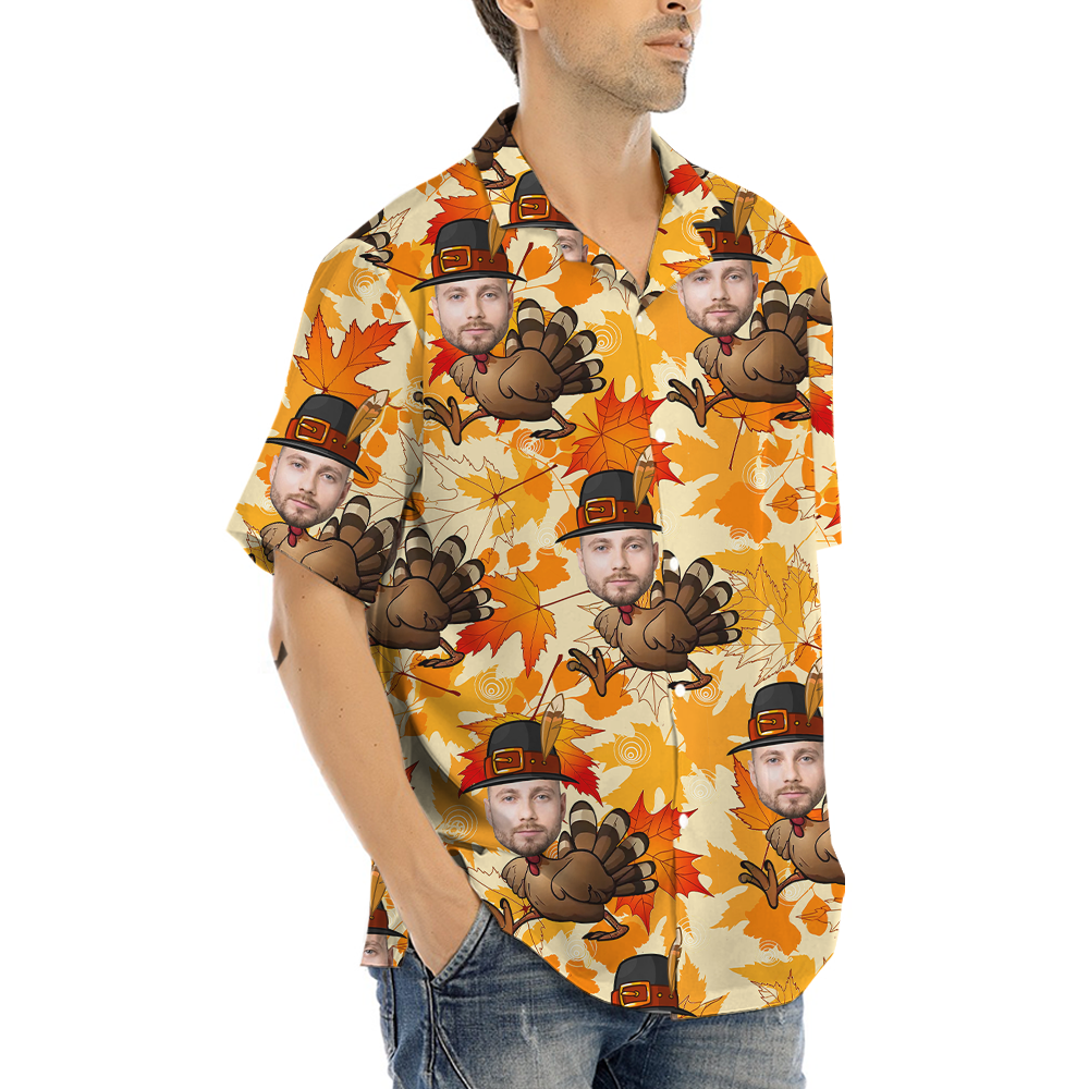 Custom Face Turkey Thanksgiving Hawaiian Shirt